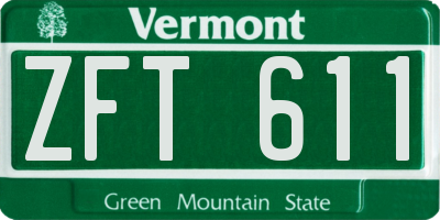 VT license plate ZFT611