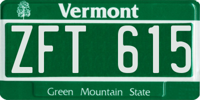 VT license plate ZFT615
