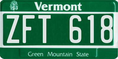 VT license plate ZFT618