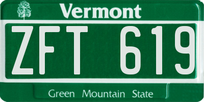 VT license plate ZFT619