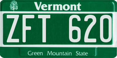 VT license plate ZFT620