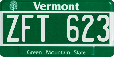 VT license plate ZFT623