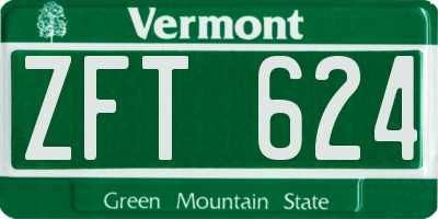 VT license plate ZFT624