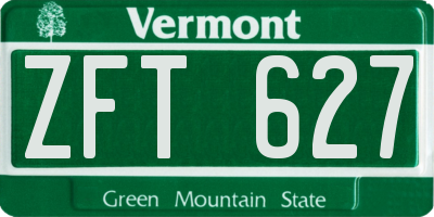 VT license plate ZFT627