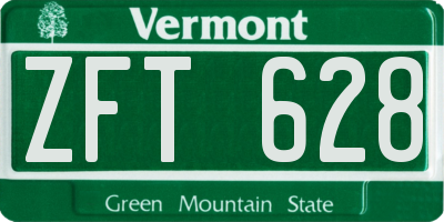 VT license plate ZFT628