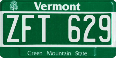 VT license plate ZFT629