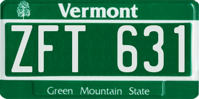 VT license plate ZFT631