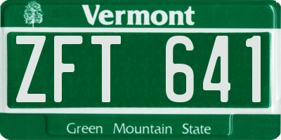 VT license plate ZFT641