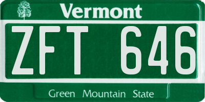 VT license plate ZFT646