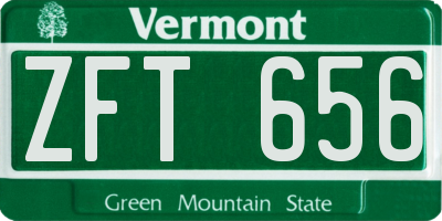VT license plate ZFT656