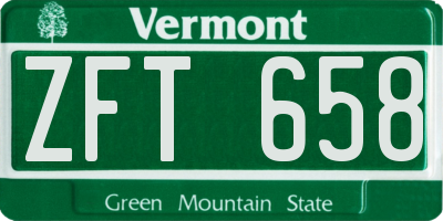 VT license plate ZFT658
