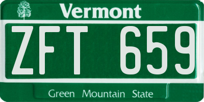 VT license plate ZFT659