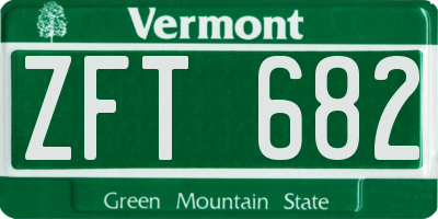 VT license plate ZFT682