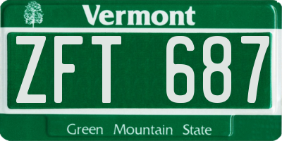 VT license plate ZFT687