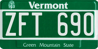 VT license plate ZFT690