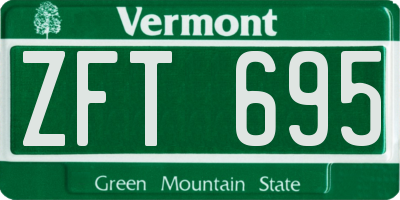 VT license plate ZFT695