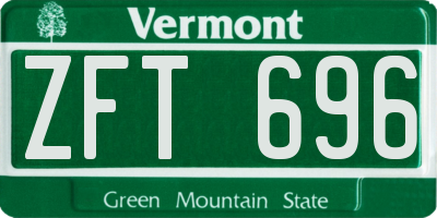 VT license plate ZFT696