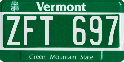 VT license plate ZFT697