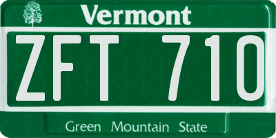 VT license plate ZFT710