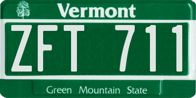 VT license plate ZFT711