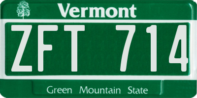 VT license plate ZFT714