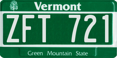 VT license plate ZFT721