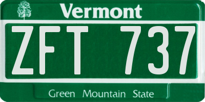 VT license plate ZFT737