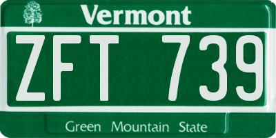 VT license plate ZFT739