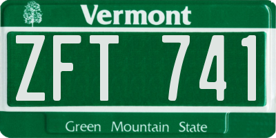 VT license plate ZFT741