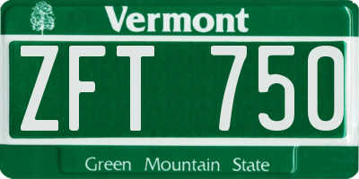 VT license plate ZFT750