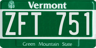 VT license plate ZFT751
