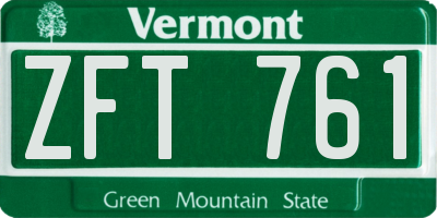 VT license plate ZFT761
