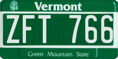 VT license plate ZFT766