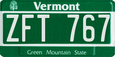 VT license plate ZFT767