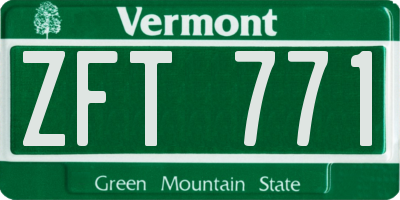 VT license plate ZFT771