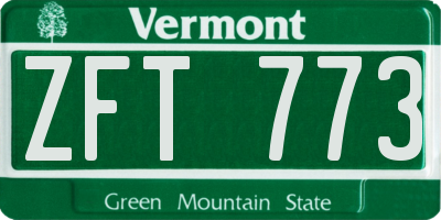 VT license plate ZFT773