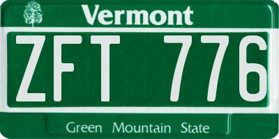 VT license plate ZFT776