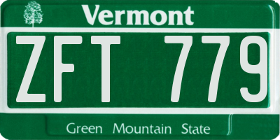 VT license plate ZFT779