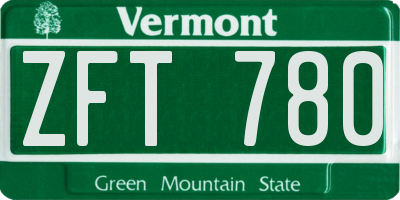 VT license plate ZFT780