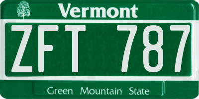 VT license plate ZFT787