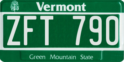 VT license plate ZFT790