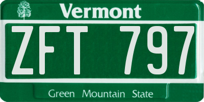 VT license plate ZFT797