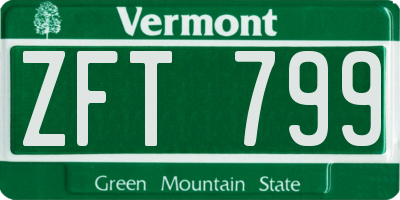 VT license plate ZFT799