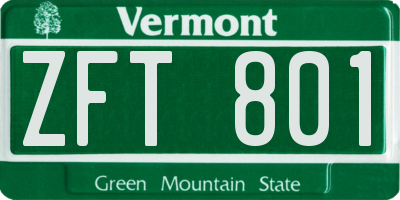 VT license plate ZFT801