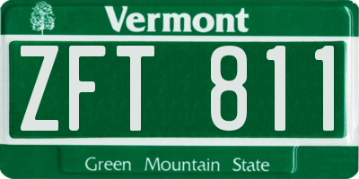 VT license plate ZFT811