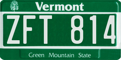 VT license plate ZFT814