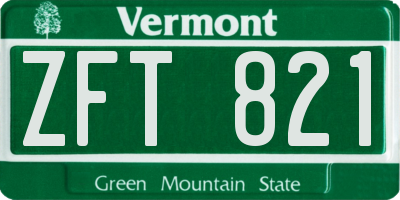 VT license plate ZFT821