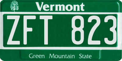VT license plate ZFT823