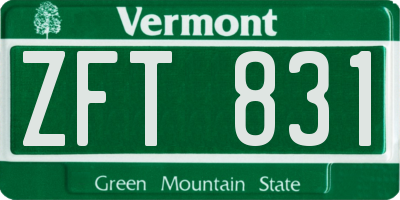 VT license plate ZFT831