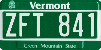 VT license plate ZFT841
